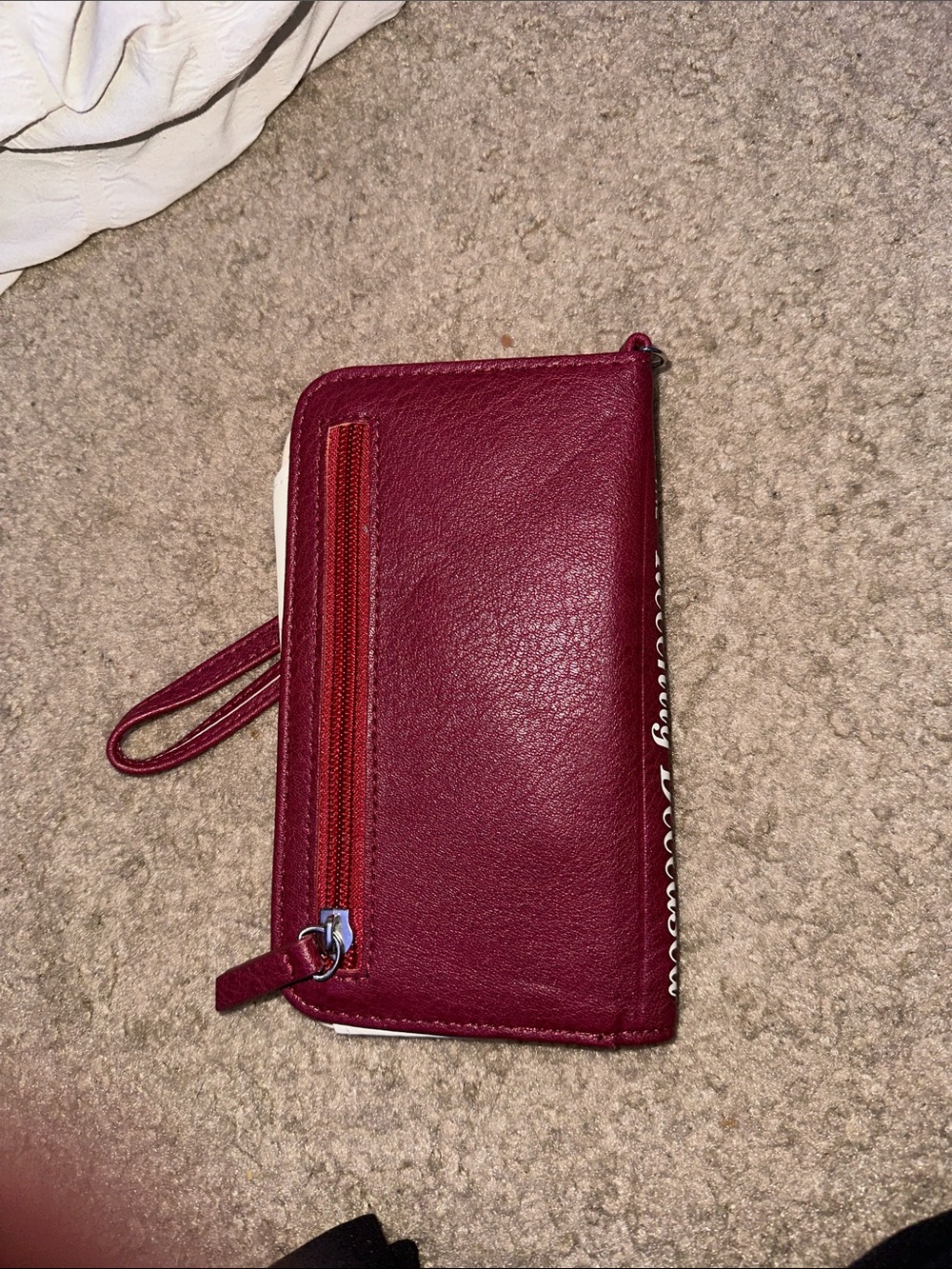 Hot Topic Burgundy "Handbook for the Recently Deceased" Wristlet Wallet - Picture 3 of 4